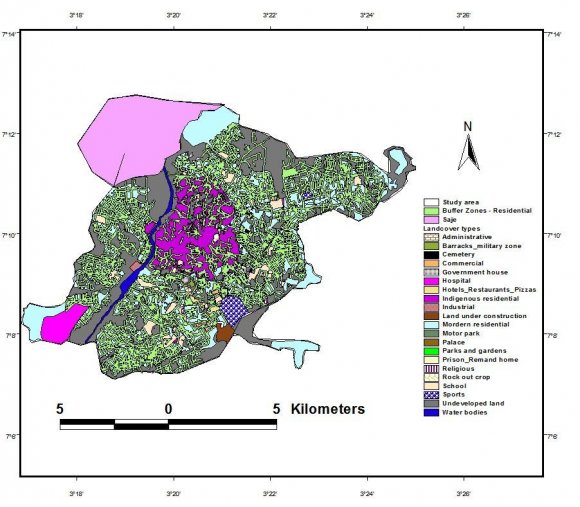 Figure (4-a,b) and Table (2) summarizes the area occupied (number of pixels) by each class of the images ( MSS-1975 and TM -2002) by supervised classification methods (Minim distance method ) .