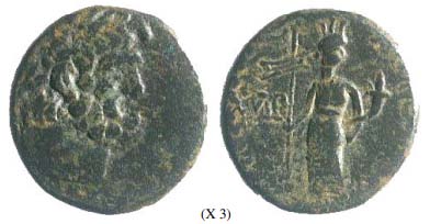 Fig. 1: Doro's head (obverse) and Tyche-Astarte (reverse), 54-68 CE. Reference: Porto 105