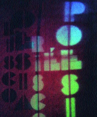 Figura 8: Reprodução de versões da obra "poesia é risco". Respectivamente: dois ângulos do poema-escultura em acrílico (1986); poema-holograma (1986); poema impresso na Revista A Cigarra, ano 14, n° 29, nov/dez 1996; sequência de 12 fotogramas do poema-laser (1991), printscreens selecionados a partir do clip-poema incluído no documentário Poetas de campos e espaços (1993), dirigido por Cristina Fonseca para a TV Cultura.