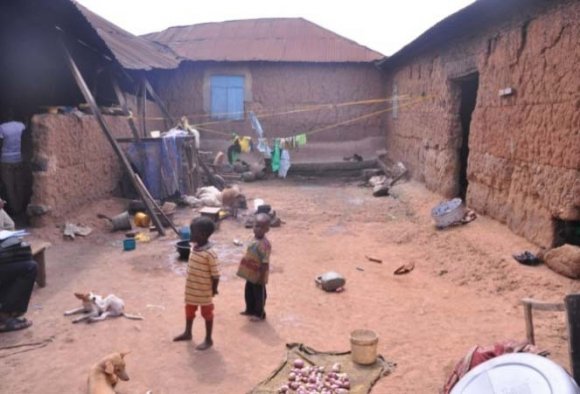 A -Multihabited house (A) Traditional compounds courtyard house .Multihabited house (B) Rooming House or "Face me -I-face-youMultihabited House (C). Ghana style-combines both courtyard and rooming.