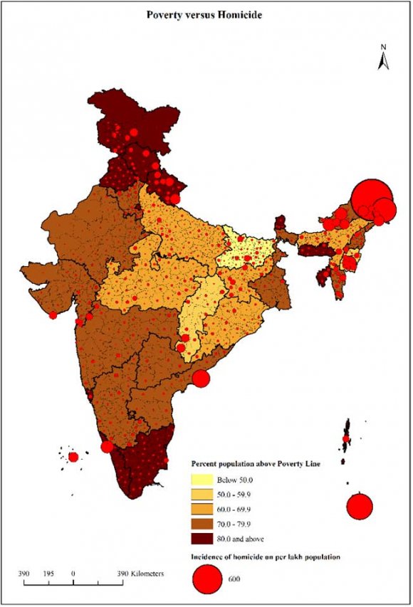 Figure 5 : Correlates of Homicide versus Income, 2013