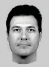 Fig. 7. The left image is an EvoFIT produced by a 10 year old victim of robbery; the right image is a recent photograph of the person convicted.