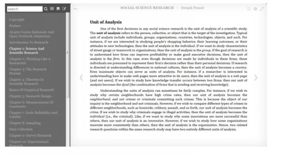 Figure 2: Customized EPUB.js reader user interface.
