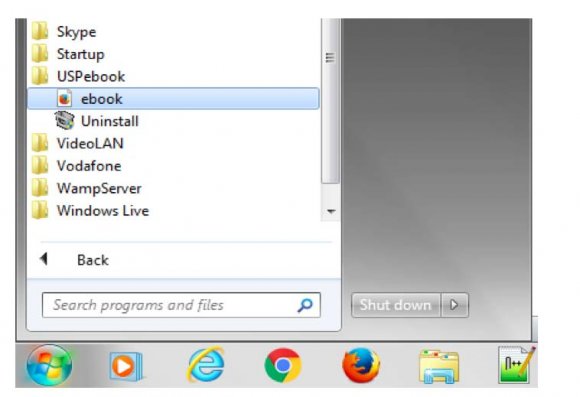 Figure 3: Textbook short cut from start menu.