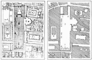 d) Historical development of the functional role of the architectural spacesThe creation of the holy passages (the way of the rams) was established in the Pharaonic cities and the Agora square in the Greek cities. The various functions were distributed around the main square (form) in the Roman cities figure(1) and later around the church square In the Middle Ages(8).