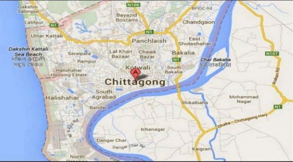 Figure 1 .1: Location map for a case study in Chittagong city
