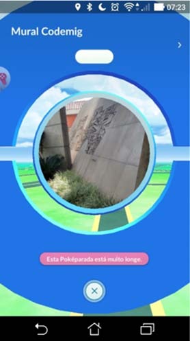 Figure 7: The screen presenting the items for an attack. The translation of the text: Disparar = Shoot