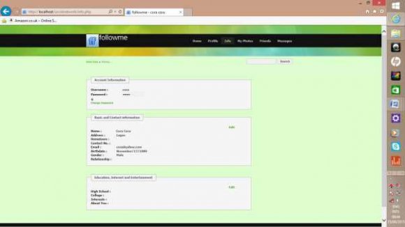 Figure 4.4: Showing the page that will display once you clicked on the individual dashboard