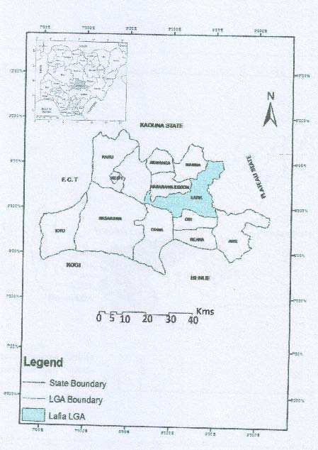 Numan, Demsa and Lamurde local government areas are located in Adamawa state, the northeastern Nigeria, and it is among the four administrative divisions of the state. The study area (Numan, Demsa and Lamurde) is located within latitude 9°25'N and 9°36'N and longitude 11°47'N and 12°2'E. it shares boundary with Guyuk, Shalleng and Song LGAs in the North, Girei and Yola South LGAs in the East, Fufore Mayo Belwa LGAs and Taraba state in the south and west, Gombe state in its Northwest. According to the Federal Official Gazette of Nigeria (2009) Numan occupies about 746.38 square kilometers. (Bitrus, Nasiru, Halilu and Lynda, 2018).