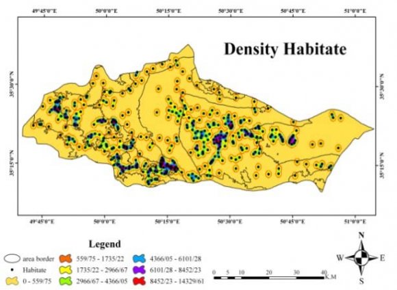 Figure 6 : Land Area Facies Map of the studied area.Figure 7: Area Map of study area.