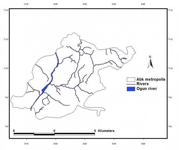 Map of Study Area Showing the Road Networks in Abeokuta.