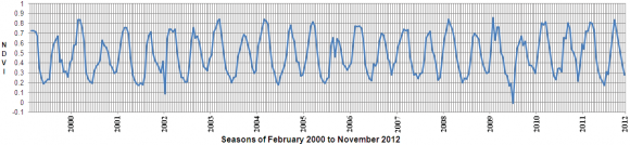 Figure 3 : Time-series phenology metrics for Kot Jan Muhammad, District Hafizabad.