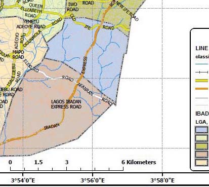 Figure 3 : Extracted Map of Agodi Gate Ibadan from Integrated Map of Ibadan North L.G.A.