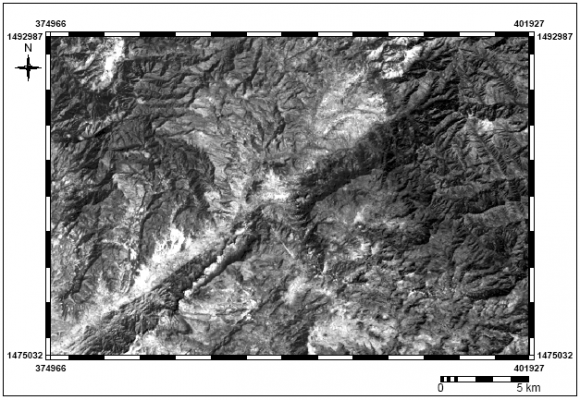 Figure 4 : Automatic lineament map over the study area