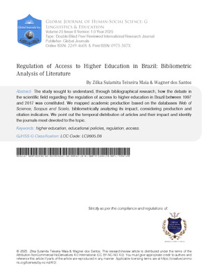 Regulation of Access to Higher Education in Brazil: Bibliometric Analysis of Literature