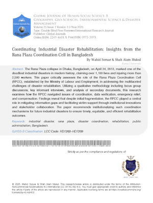 Coordinating Industrial Disaster Rehabilitation: Insights from the Rana Plaza Coordination Cell in Bangladesh