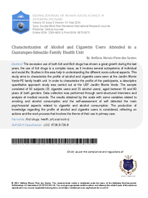 Characterization of Alcohol and Cigarette Users Attended in a Guararapes-Jaboatão Family Health Unit
