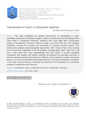 Topicalisation in Tupuri: A Cartographic Approach