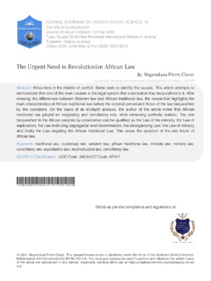 The Urgent Need to Revolutionize African Law