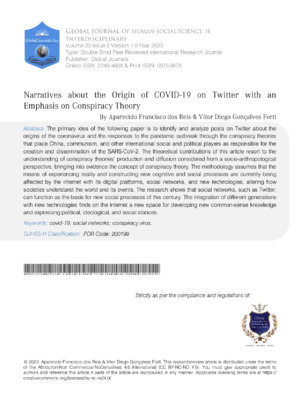 Narratives about the Origin of COVID-19 on Twitter with an Emphasis on  Conspiracy Theory