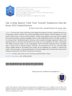 Can e-voting improve Youth Voter Turnout?: Experiences from the Kenya 2022 General Elections
