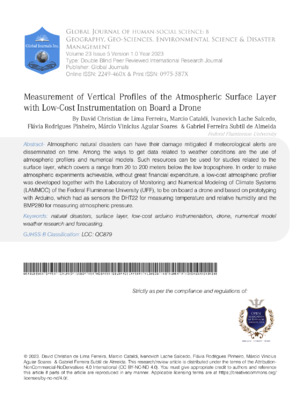 Measurement of Vertical Profiles of the Atmospheric Surface Layer With Low-Cost Instrumentation on Board a Drone