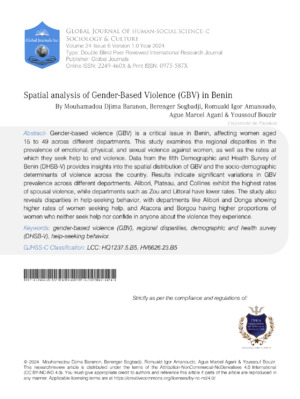 Spatial analysis of Gender-Based Violence (GBV) in Benin