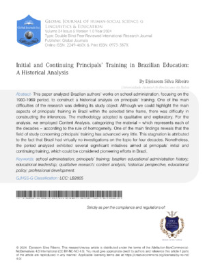 Initial and Continuing Principals Training in Brazil: a historical perspective