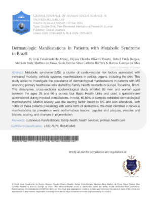 Dermatologic Manifestations in Patients with Metabolic Syndrome in Brazil