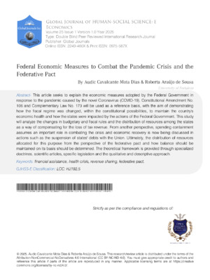 Federal Economic Measures to Combat the Pandemic Crisis and the Federative Pact