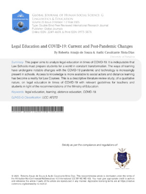 Legal Education and COVID-19: Current and Post-Pandemic Changes
