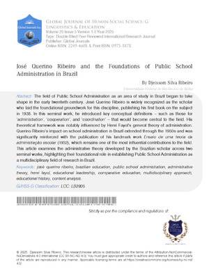 José Querino Ribeiro and the Foundations of Public School Administration in Brazil
