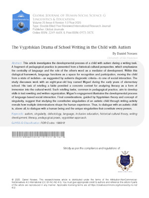 The Vygotskian Drama of School Writing in the Child with Autism