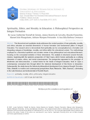 Spirituality, Ethics, and Morality in Education: A Philosophical Perspective on Integral Formation