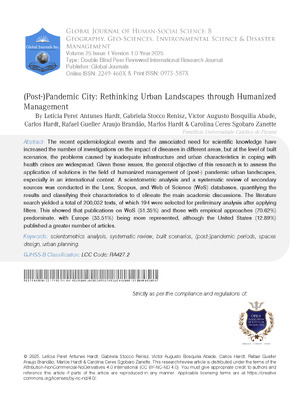 Post Pandemic City Rethinking Urban Landscapes through Humanized Management