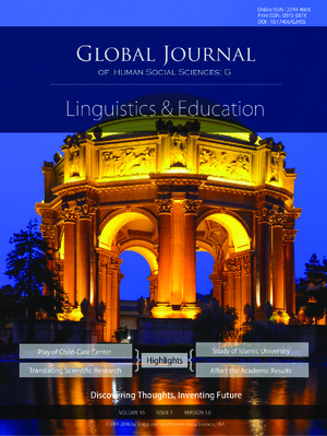 GJHSS-G Contrastive linguistics & Education: Volume 16 Issue G1