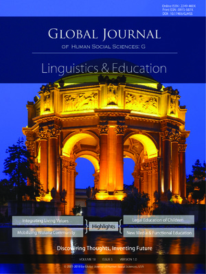 GJHSS-G Contrastive linguistics & Education: Volume 18 Issue G5