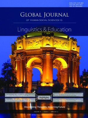 GJHSS-G Contrastive linguistics & Education: Volume 18 Issue G9