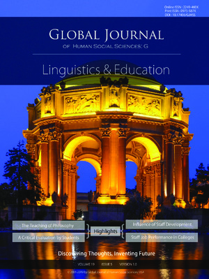 GJHSS-G Contrastive linguistics & Education: Volume 19 Issue G5