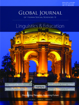 GJHSS-G Contrastive linguistics & Education: Volume 19 Issue G10