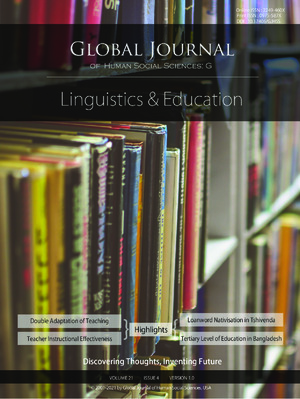 GJHSS-G Contrastive linguistics & Education: Volume 21 Issue G4