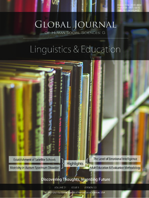 GJHSS-G Contrastive linguistics & Education: Volume 21 Issue G9