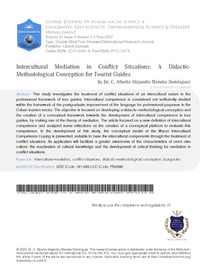 Intercultural Mediation in Conflict Situations: A Didactic-Methodological Conception for Tourist Guides