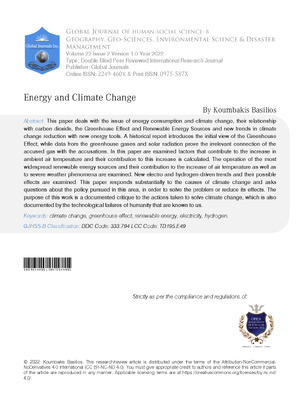 Energy and Climate Change
