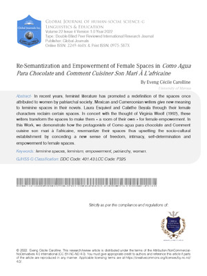 Re-Semantization and Empowerment of Female Spaces in Como Agua Para Chocolate and Comment Cuisiner Son Mari A L’africaine
