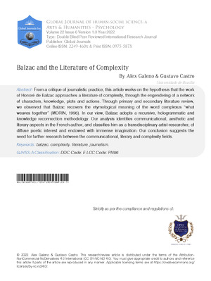 Balzac E A Literatura De Complexidade