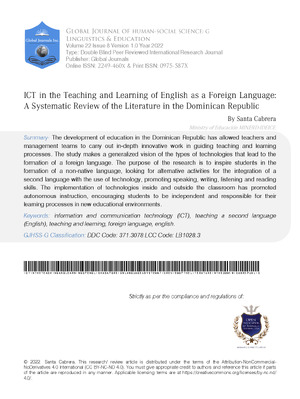 ICT in the Teaching and Learning of English as a Foreign Language: A Systematic Review of the Literature in the Dominican Republic