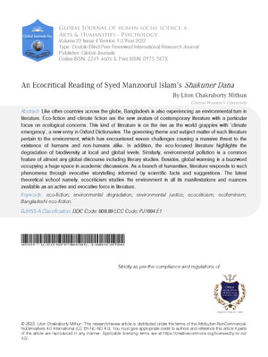 An Ecocritical Reading of Syed Manzoorul Islam2019;s Novel Shakuner Dana