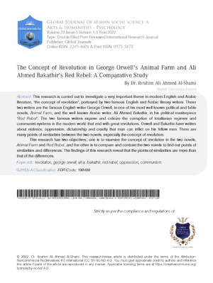 The Concept of Revolution in George Orwells Animal Farm and Ali Ahmed Bakathirs Red Rebel: A Comparative Study