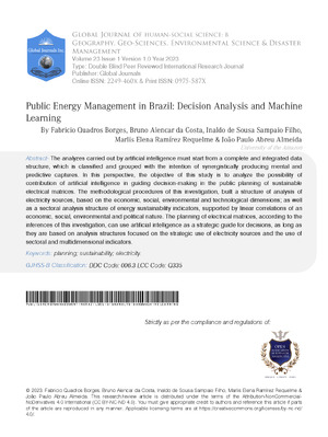 Public Energy Management in Brazil: Decision Analysis and Machine Learning